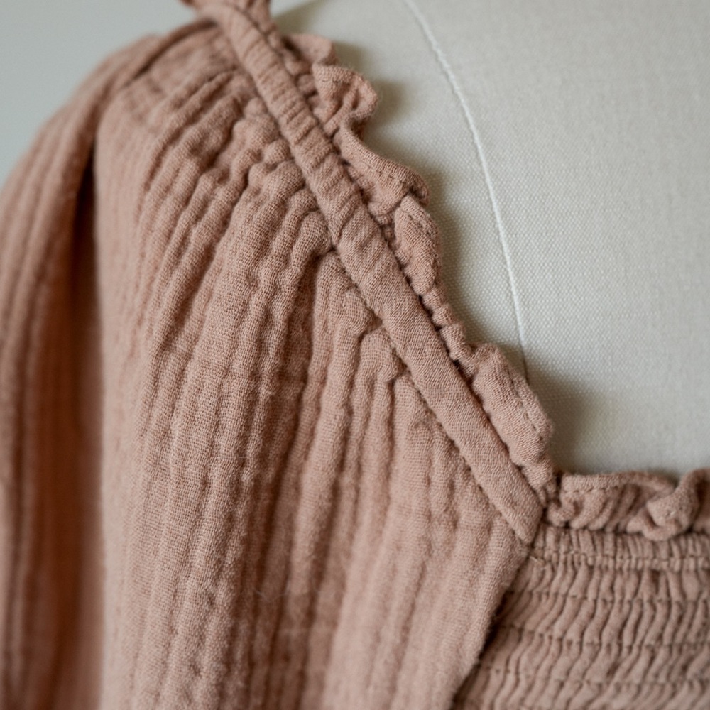 Neuflora Smocked Cottagecore Dress Brown • NWT • Size S